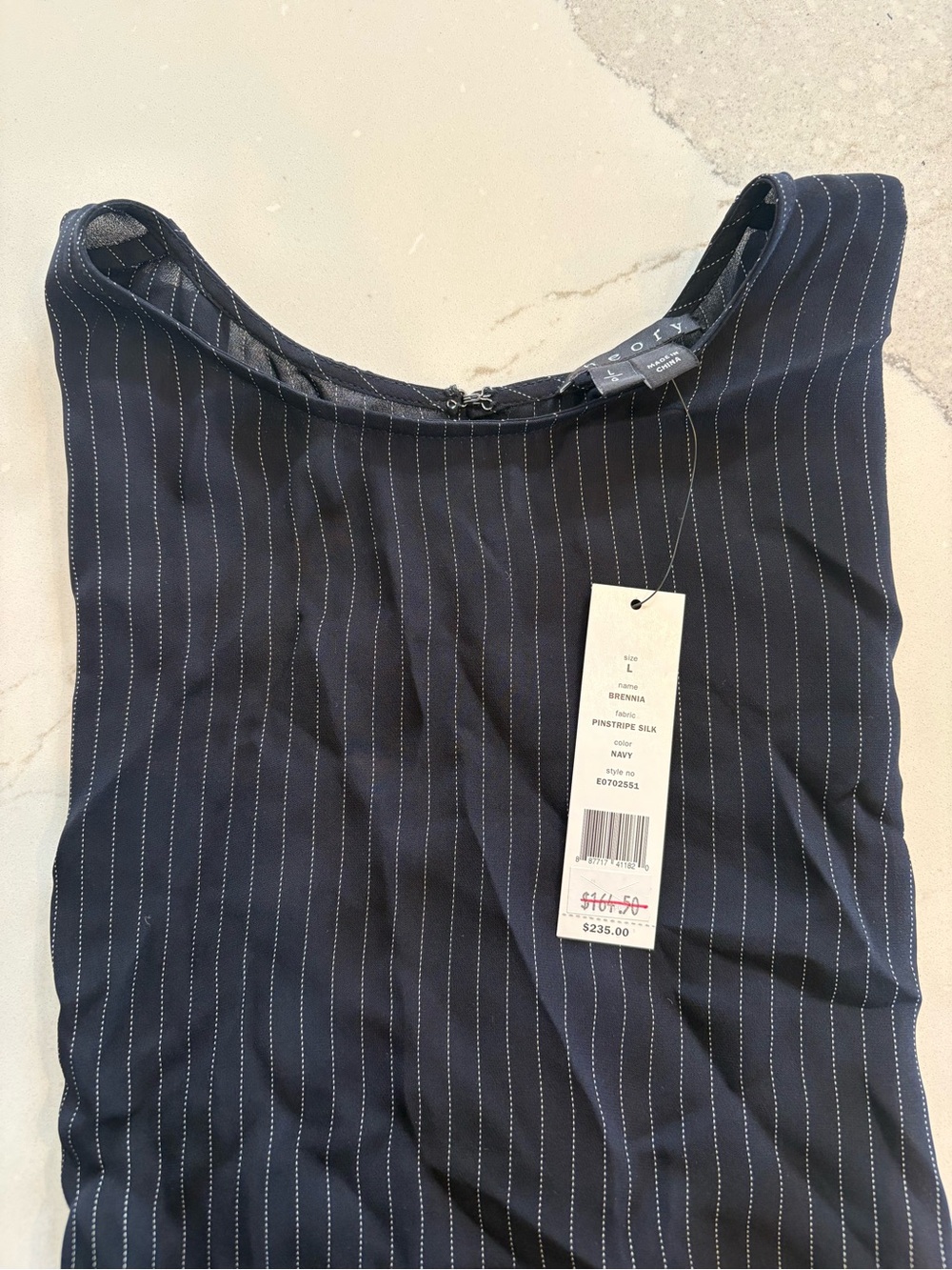 Theory Pinstripe Silk Camisole